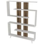 Casa si Gradina - Mobilier - Biblioteci si rafturi - Biblioteci - Biblioteca, Hanah Home, pal melaminat, alb si nuc, 120x20x162 cm - Infinity.ro