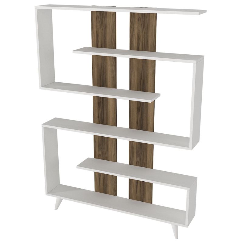 Casa si Gradina - Mobilier - Biblioteci si rafturi - Biblioteci - Biblioteca, Hanah Home, pal melaminat, alb si nuc, 120x20x162 cm - Infinity.ro