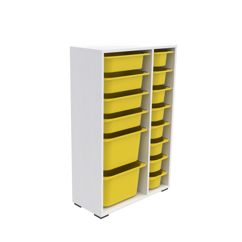 Casa si Gradina - Mobilier - Mobilier copii - Mobilier camera copiilor - Dulap multifunctional, Hanah Home, pal melaminat, alb galben, 69.5x30x109 cm, 768ESL1165 - Infinity.ro