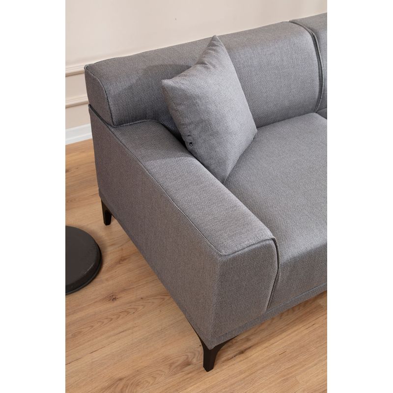 Casa si Gradina - Mobilier - Canapele si coltare - Coltare - Coltar, Hanah Home, lemn de fag si pal, gri deschis, 145x250x77 cm - Infinity.ro