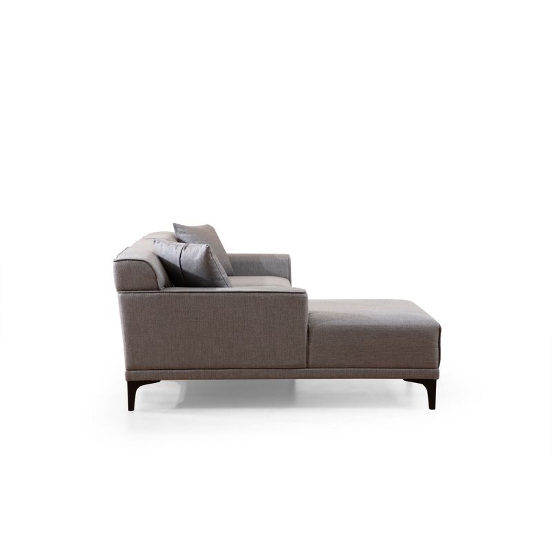 Casa si Gradina - Mobilier - Canapele si coltare - Coltare - Coltar, Hanah Home, lemn de fag si pal, gri deschis, 145x250x77 cm - Infinity.ro