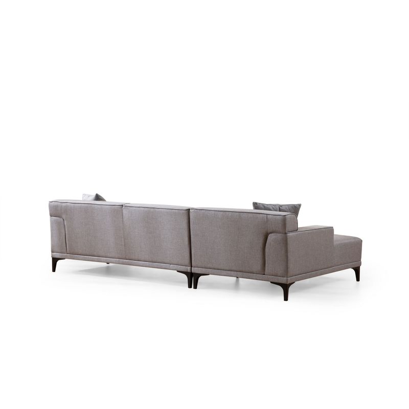 Casa si Gradina - Mobilier - Canapele si coltare - Coltare - Coltar, Hanah Home, lemn de fag si pal, gri deschis, 145x250x77 cm - Infinity.ro