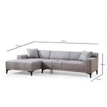Casa si Gradina - Mobilier - Canapele si coltare - Coltare - Coltar, Hanah Home, lemn de fag si pal, gri deschis, 145x250x77 cm - Infinity.ro