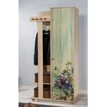 Casa si Gradina - Mobilier - Organizare si depozitare - Cuiere - Cuier hol, Hanah Home, pal melaminat, stejar sonoma, 90x36x192 cm - Infinity.ro