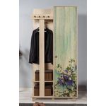 Casa si Gradina - Mobilier - Organizare si depozitare - Cuiere - Cuier hol, Hanah Home, pal melaminat, stejar sonoma, 90x36x192 cm - Infinity.ro