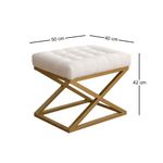 Casa si Gradina - Mobilier - Scaune si fotolii - Tabureti - Taburet, Atelier Del Sofa, metal, teddy, crem, 50x42x40 cm - Infinity.ro
