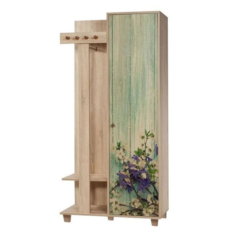 Casa si Gradina - Mobilier - Organizare si depozitare - Cuiere - Cuier hol, Hanah Home, pal melaminat, stejar sonoma, 90x36x192 cm - Infinity.ro