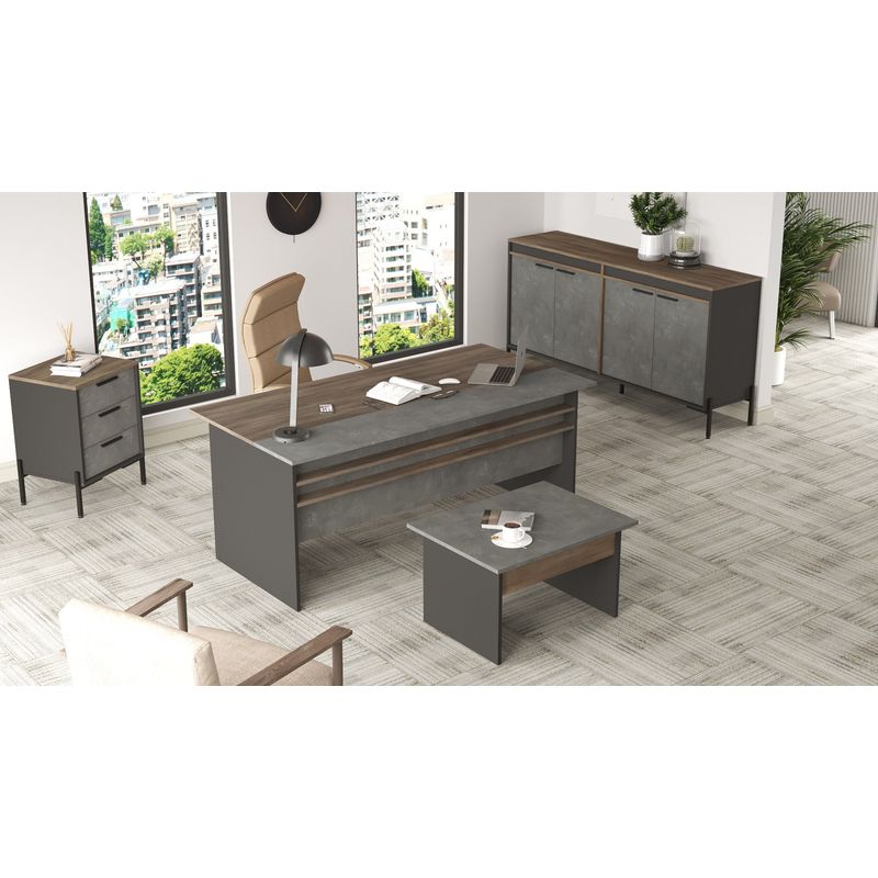 Casa si Gradina - Mobilier - Mobilier copii - Mobilier camera copiilor - Set mobilier camera copii, Hanah Home, pal melaminat, argintiu antracit - Infinity.ro