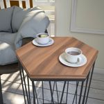 Casa si Gradina - Mobilier - Mese si birouri - Mese living - Masuta laterala, Hanah Home, pal melaminat, nuc si negru, 40x35x62 cm - Infinity.ro