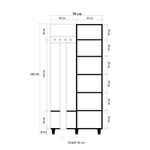 Casa si Gradina - Mobilier - Organizare si depozitare - Cuiere - Cuier hol, Hanah Home, pal melaminat, stejar sonoma, 90x36x192 cm - Infinity.ro