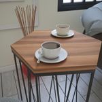 Casa si Gradina - Mobilier - Mese si birouri - Mese living - Masuta laterala, Hanah Home, pal melaminat, nuc si negru, 40x35x62 cm - Infinity.ro