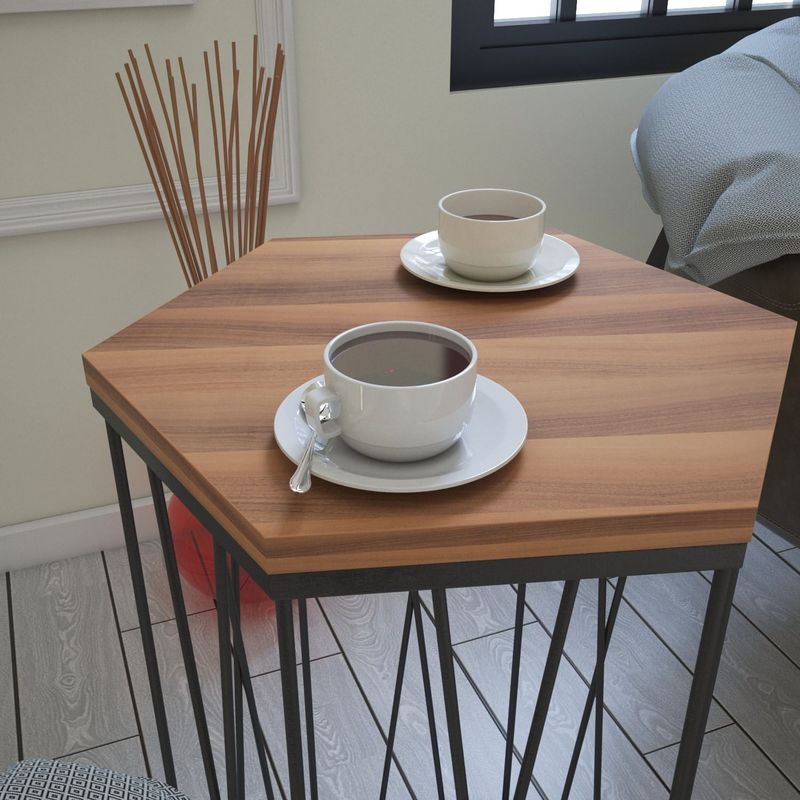 Casa si Gradina - Mobilier - Mese si birouri - Mese living - Masuta laterala, Hanah Home, pal melaminat, nuc si negru, 40x35x62 cm - Infinity.ro