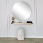 Casa si Gradina - Decoratiuni - Oglinzi - Oglinda de perete, Hanah Home, auriu, placa aglomerata cu melamina, diametru 90 cm - Infinity.ro