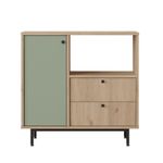 Casa si Gradina - Mobilier - Comode si corpuri - Corpuri bucatarie - Dulap multifunctional, Hanah Home, pal melaminat, stejar si verde, 88x35.5x85 cm - Infinity.ro