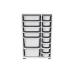 Casa si Gradina - Mobilier - Organizare si depozitare - Cutii depozitare - Dulap multifunctional, Hanah Home, pal melaminat, alb, 69.5x30x109 cm - Infinity.ro