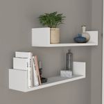 Casa si Gradina - Mobilier - Biblioteci si rafturi - Rafturi - Raft de perete, Hanah Home, pal melaminat, alb, 63x14.5x14.5 cm - Infinity.ro
