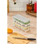 Casa si Gradina - Bucatarie si vesela - Organizare si depozitare bucatarie - Cutii alimentare - Set cutii depozitare, Hermia, plastic, crem, 26.5x5x10.5 cm, 4 bucati - Infinity.ro