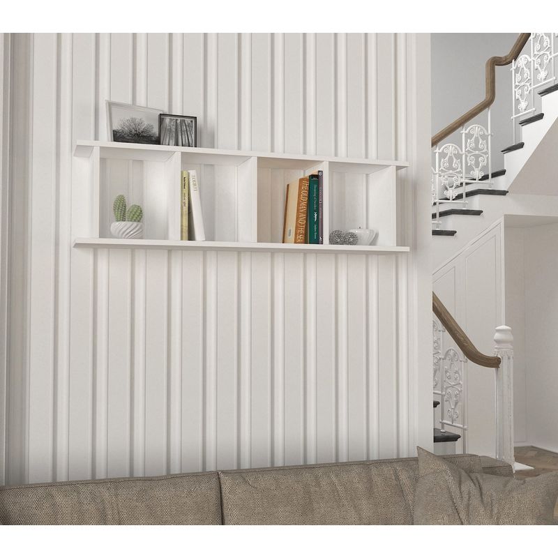 Casa si Gradina - Mobilier - Biblioteci si rafturi - Etajere - Etajera, Hanah Home, pal melaminat, alb, 120x33.6x19.5 cm - Infinity.ro