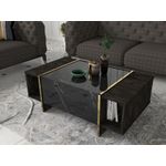 Casa si Gradina - Mobilier - Mese si birouri - Masute de cafea - Masuta de cafea, Hanah Home, pal melaminat, negru auriu, 103.8x60x37.3 cm - Infinity.ro
