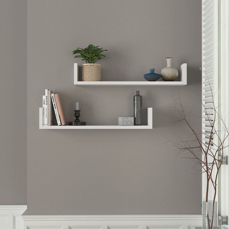 Casa si Gradina - Mobilier - Biblioteci si rafturi - Rafturi - Raft de perete, Hanah Home, pal melaminat, alb, 63x14.5x14.5 cm - Infinity.ro