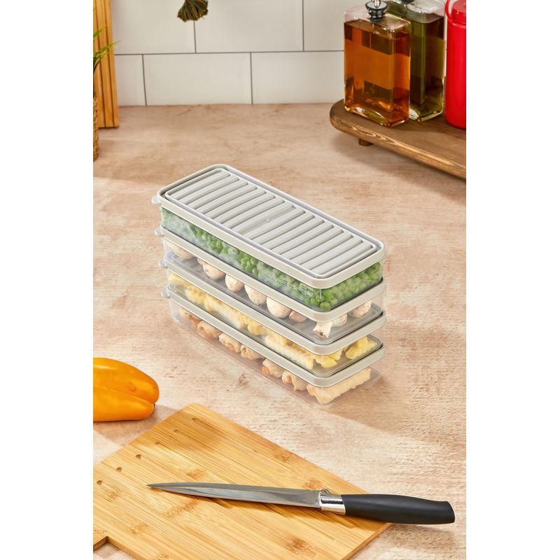 Casa si Gradina - Bucatarie si vesela - Organizare si depozitare bucatarie - Cutii alimentare - Set cutii depozitare, Hermia, plastic, crem, 26.5x5x10.5 cm, 4 bucati - Infinity.ro