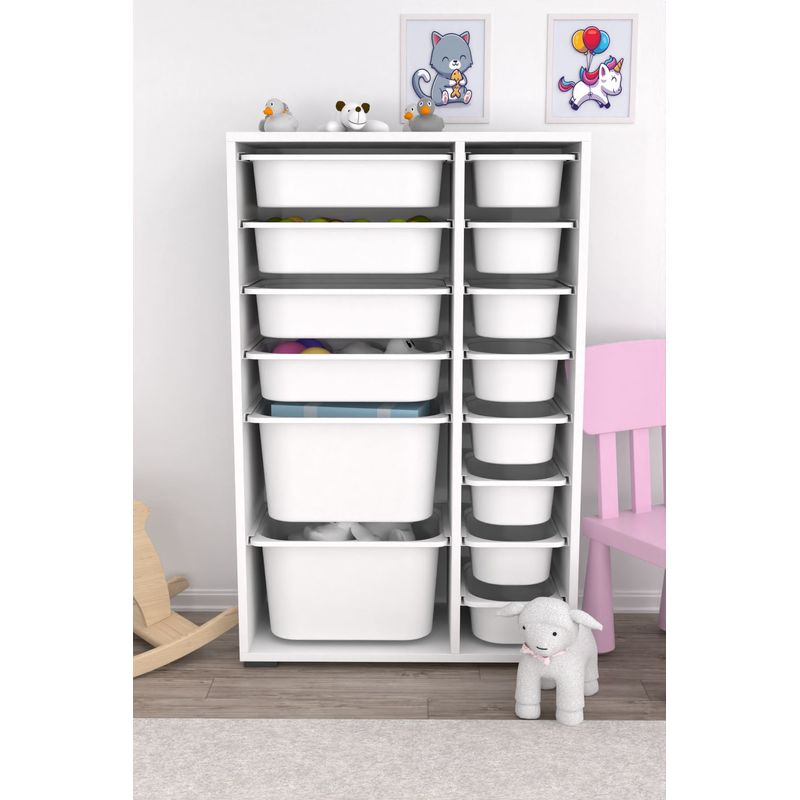 Casa si Gradina - Mobilier - Organizare si depozitare - Cutii depozitare - Dulap multifunctional, Hanah Home, pal melaminat, alb, 69.5x30x109 cm - Infinity.ro