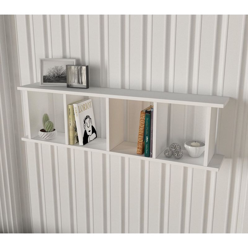 Casa si Gradina - Mobilier - Biblioteci si rafturi - Etajere - Etajera, Hanah Home, pal melaminat, alb, 120x33.6x19.5 cm - Infinity.ro