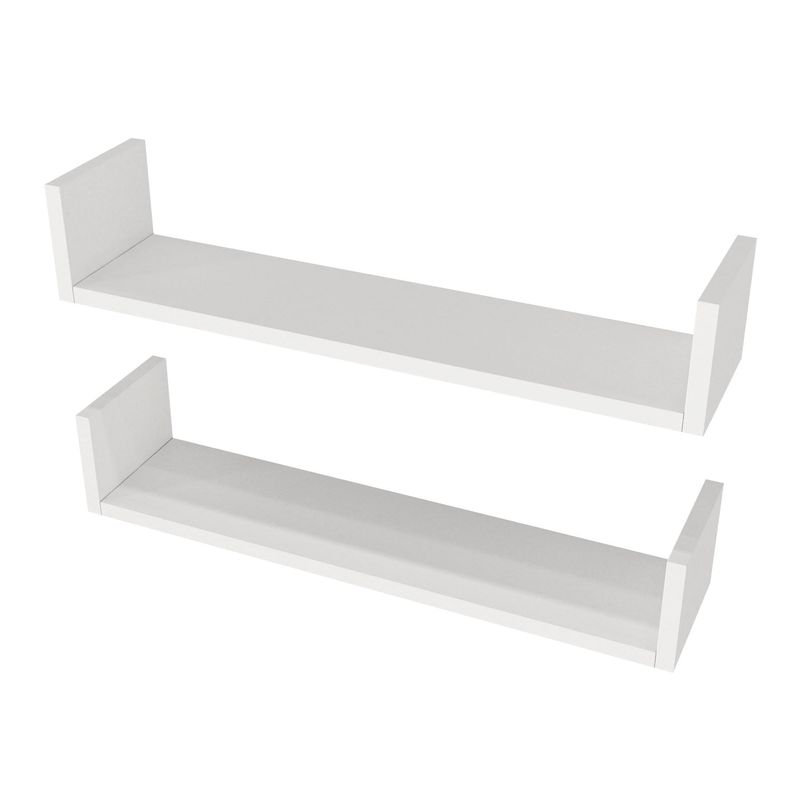 Casa si Gradina - Mobilier - Biblioteci si rafturi - Rafturi - Raft de perete, Hanah Home, pal melaminat, alb, 63x14.5x14.5 cm - Infinity.ro