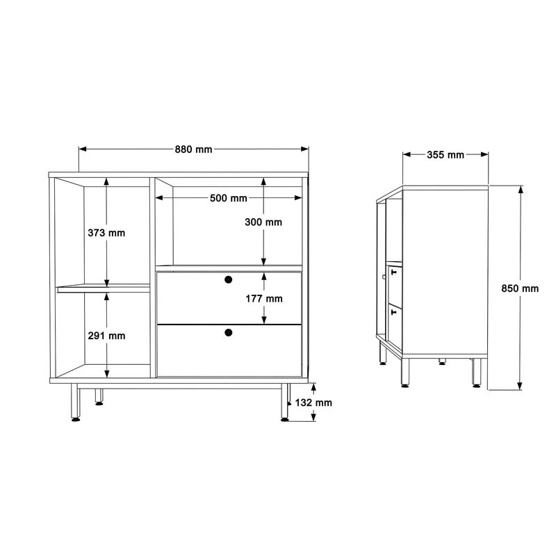 Casa si Gradina - Mobilier - Comode si corpuri - Corpuri bucatarie - Dulap multifunctional, Hanah Home, pal melaminat, stejar si verde, 88x35.5x85 cm - Infinity.ro