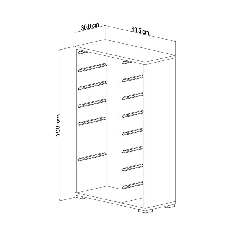 Casa si Gradina - Mobilier - Organizare si depozitare - Cutii depozitare - Dulap multifunctional, Hanah Home, pal melaminat, alb, 69.5x30x109 cm - Infinity.ro
