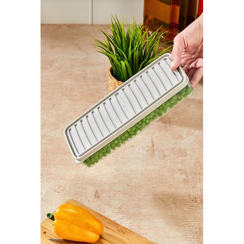 Casa si Gradina - Bucatarie si vesela - Organizare si depozitare bucatarie - Cutii alimentare - Set cutii depozitare, Hermia, plastic, crem, 26.5x5x10.5 cm, 4 bucati - Infinity.ro