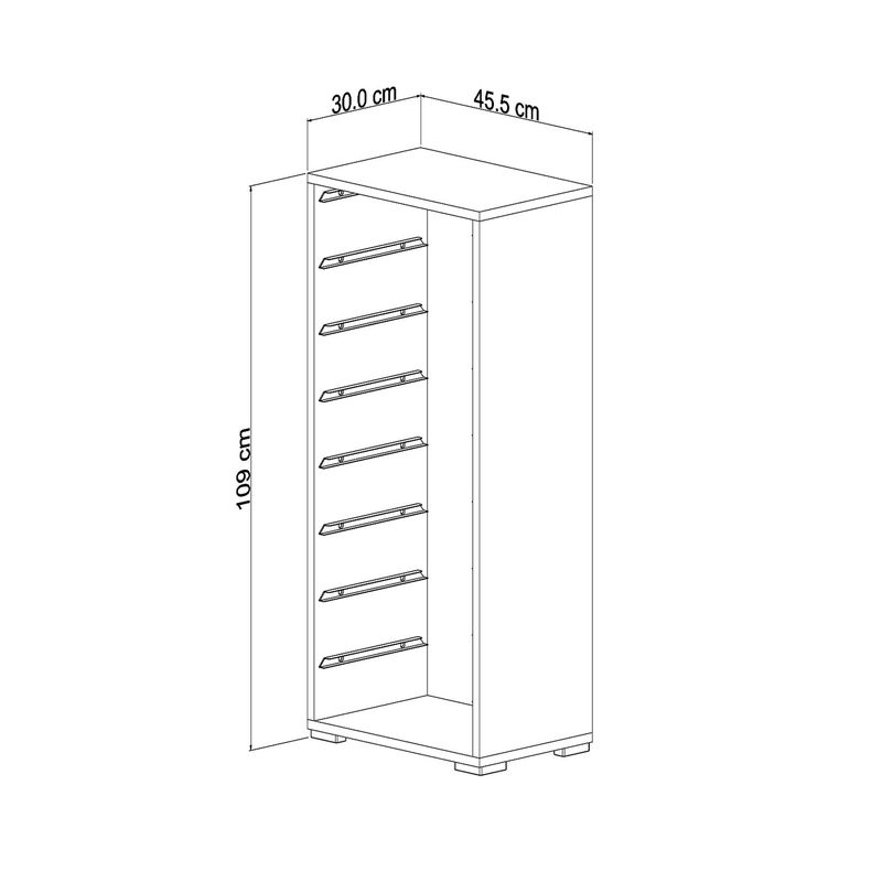 Casa si Gradina - Mobilier - Organizare si depozitare - Cutii depozitare - Dulap multifunctional, Hanah Home, PAL melaminat, alb, 45.5x30x109 cm - Infinity.ro