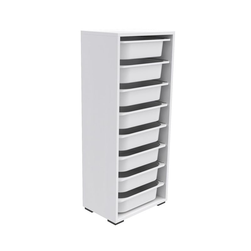 Casa si Gradina - Mobilier - Organizare si depozitare - Cutii depozitare - Dulap multifunctional, Hanah Home, PAL melaminat, alb, 45.5x30x109 cm - Infinity.ro