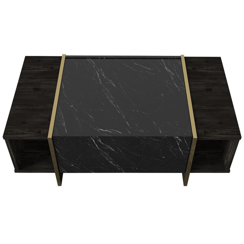 Casa si Gradina - Mobilier - Mese si birouri - Masute de cafea - Masuta de cafea, Hanah Home, pal melaminat, negru auriu, 103.8x60x37.3 cm - Infinity.ro