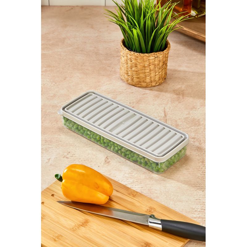 Casa si Gradina - Bucatarie si vesela - Organizare si depozitare bucatarie - Cutii alimentare - Set cutii depozitare, Hermia, plastic, crem, 26.5x5x10.5 cm, 4 bucati - Infinity.ro