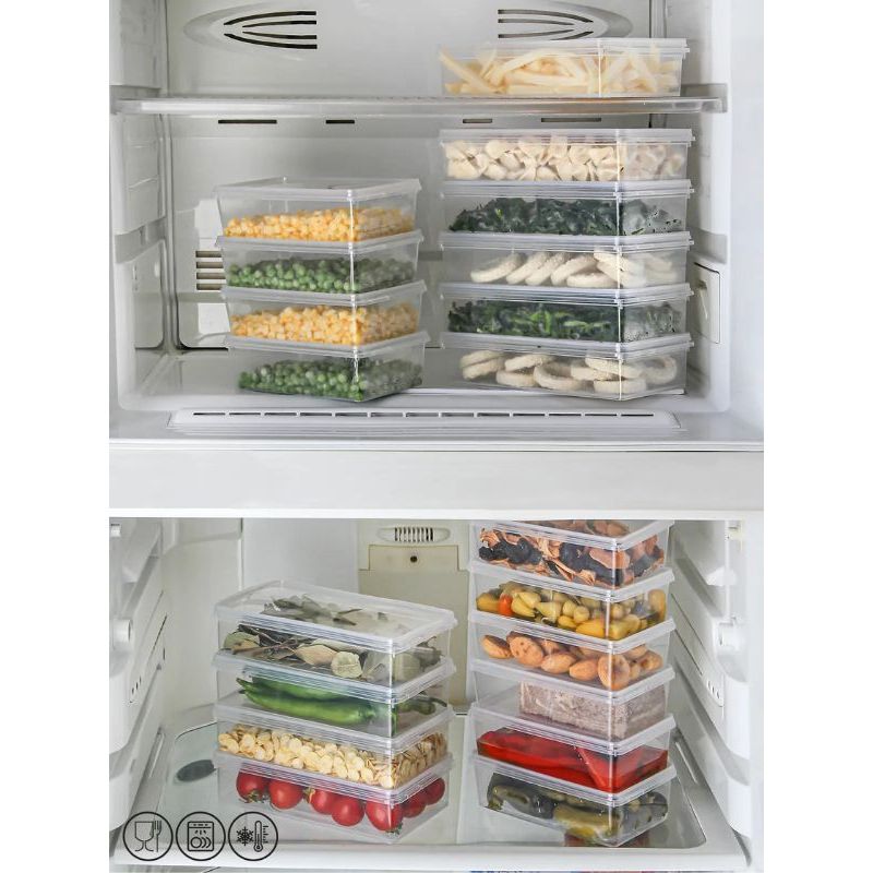 Casa si Gradina - Bucatarie si vesela - Organizare si depozitare bucatarie - Cutii alimentare - Set cutii de depozitare, Hermia, plastic, transparent, 14x24x6 cm, 2000 ml, 20 piese - Infinity.ro