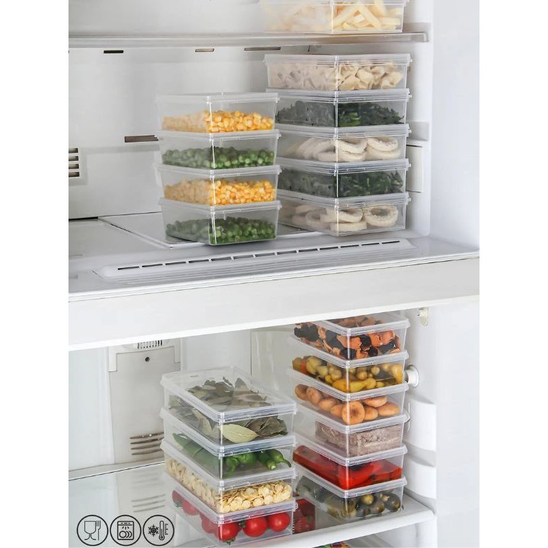 Casa si Gradina - Bucatarie si vesela - Organizare si depozitare bucatarie - Cutii alimentare - Set cutii de depozitare, Hermia, plastic, transparent, 14x24x6 cm, 2000 ml, 20 piese - Infinity.ro