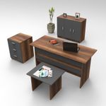 Casa si Gradina - Mobilier - Mese si birouri - Birouri - Set mobilier birou, Hanah Home, pal melaminat, nuc antracit, 956LCS2113 - Infinity.ro