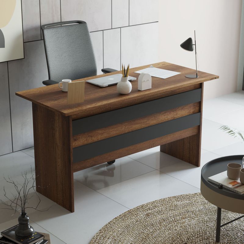 Casa si Gradina - Mobilier - Mese si birouri - Birouri - Set mobilier birou, Hanah Home, pal melaminat, nuc antracit, 956LCS2113 - Infinity.ro