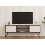 Casa si Gradina - Mobilier - Comode si corpuri - Comode - Comoda tv, Hanah Home, pal melaminat, nuc si alb, 140x50x30 cm - Infinity.ro