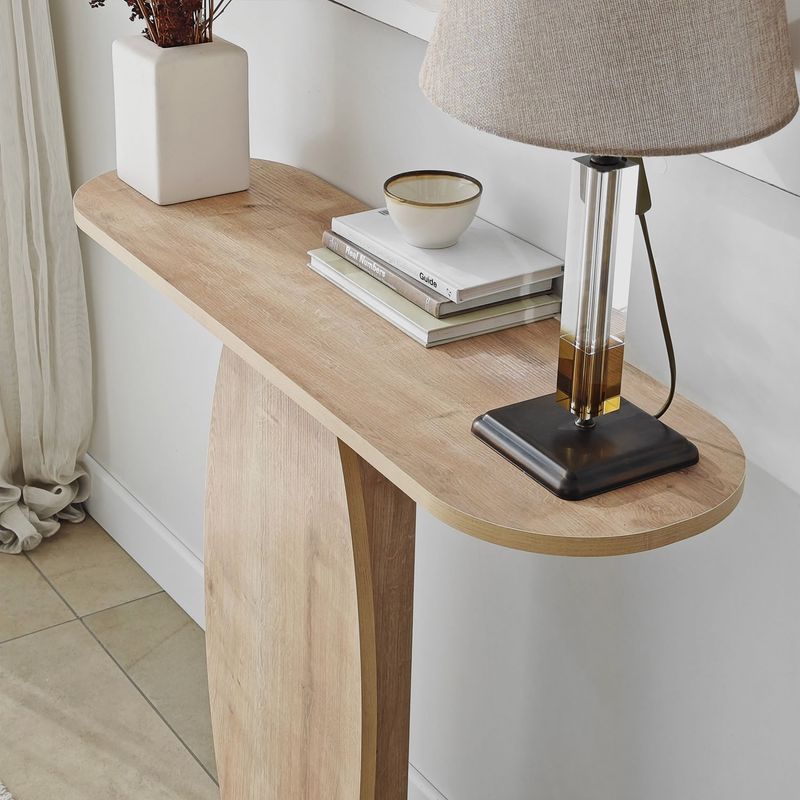 Casa si Gradina - Mobilier - Comode si corpuri - Console - Consola, Hanah Home, pal melaminat, stejar safir, 100x30x81 cm - Infinity.ro