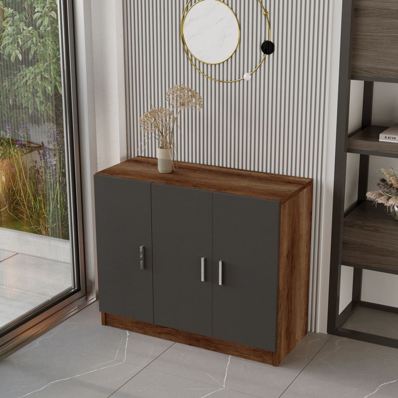Casa si Gradina - Mobilier - Mese si birouri - Birouri - Set mobilier birou, Hanah Home, pal melaminat, nuc antracit, 956LCS2113 - Infinity.ro