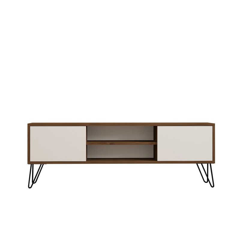 Casa si Gradina - Mobilier - Comode si corpuri - Comode - Comoda tv, Hanah Home, pal melaminat, nuc si alb, 140x50x30 cm - Infinity.ro