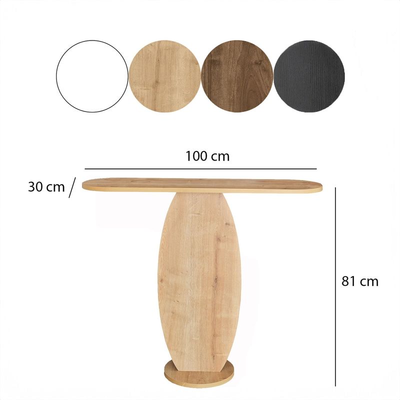 Casa si Gradina - Mobilier - Comode si corpuri - Console - Consola, Hanah Home, pal melaminat, stejar safir, 100x30x81 cm - Infinity.ro