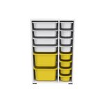Casa si Gradina - Mobilier - Organizare si depozitare - Cutii depozitare - Dulap multifunctional, Hanah Home, pal melaminat, alb galben, 69.5x30x109 cm, 768ESL1158 - Infinity.ro