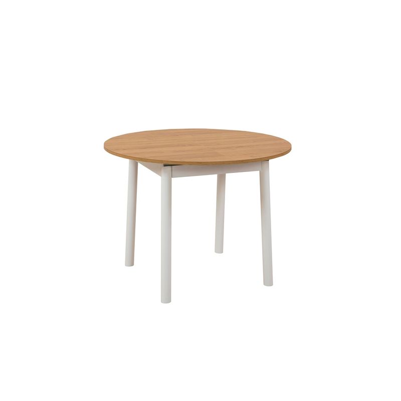 Casa si Gradina - Mobilier - Mese si birouri - Mese bucatarie si dining - Masa extensibila, Hanah Home, pal melaminat, stejar si alb, 100x100x75 cm - Infinity.ro