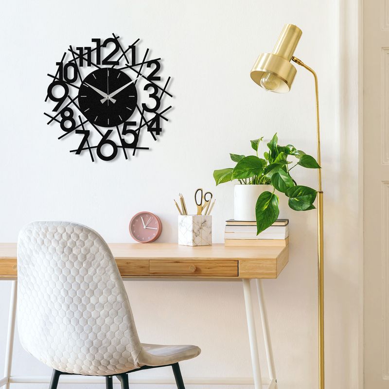 Casa si Gradina - Decoratiuni - Ceasuri - Ceas de perete decorativ, Wallxpert, metal, negru, 48x48 cm, 279ENZ1829 - Infinity.ro