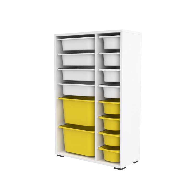 Casa si Gradina - Mobilier - Organizare si depozitare - Cutii depozitare - Dulap multifunctional, Hanah Home, pal melaminat, alb galben, 69.5x30x109 cm, 768ESL1158 - Infinity.ro
