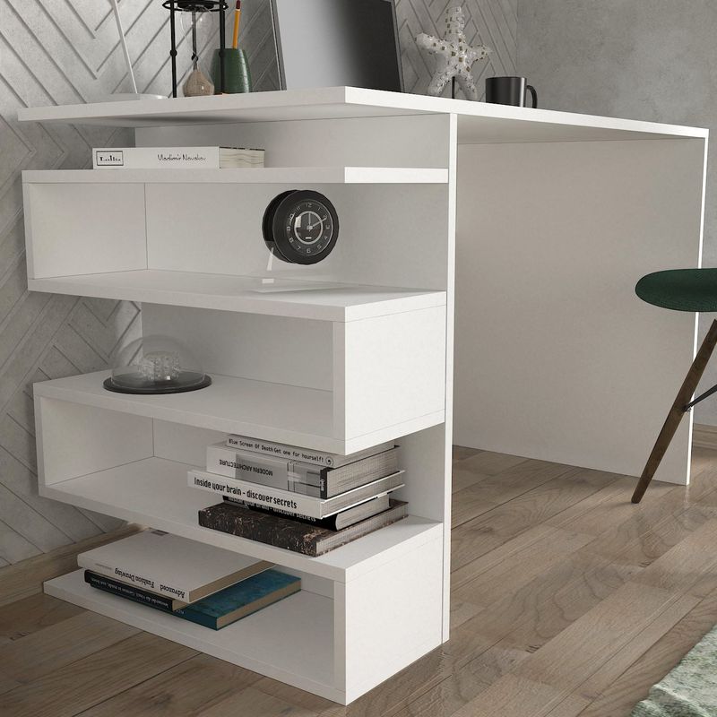 Casa si Gradina - Mobilier - Mese si birouri - Birouri - Birou de studiu, Hanah Home, pal melaminat, alb, 120x60x75 cm, 745DCD3803 - Infinity.ro