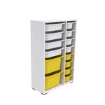 Casa si Gradina - Mobilier - Organizare si depozitare - Cutii depozitare - Dulap multifunctional, Hanah Home, pal melaminat, alb galben, 69.5x30x109 cm, 768ESL1158 - Infinity.ro
